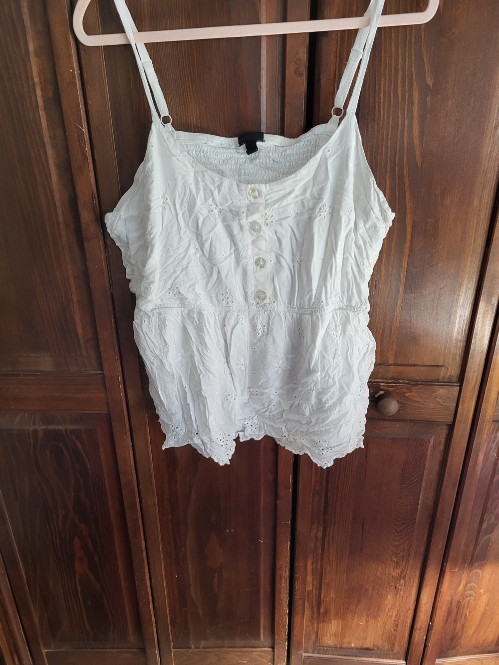torrid White Eyelet Button-Front Camisole